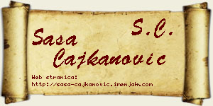 Saša Čajkanović vizit kartica